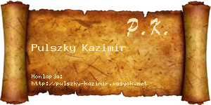 Pulszky Kazimir névjegykártya